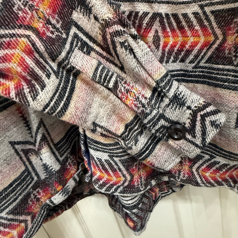 Aztec Pattern Button Down Shirt - Picture 5 of 9